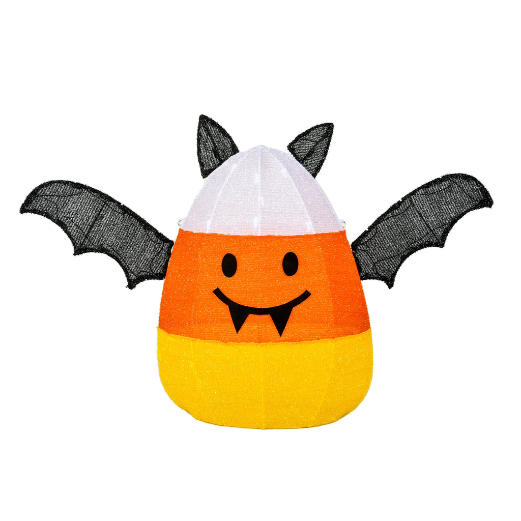 27-Inch Halloween Candy Corn Bat Outdoor Lawn Decoration with LED Lights product image 1