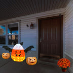 27-Inch Halloween Candy Corn Bat Outdoor Lawn Decoration with LED Lights product image 2