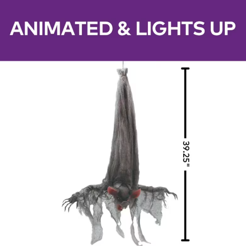 39" Animated Screeching Gray Vampire Bat product image 3