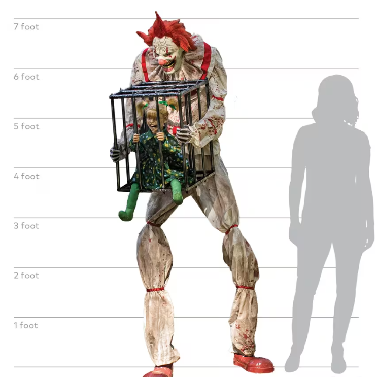 7-Foot Cagey the Clown with Kid Animated Halloween product image 4